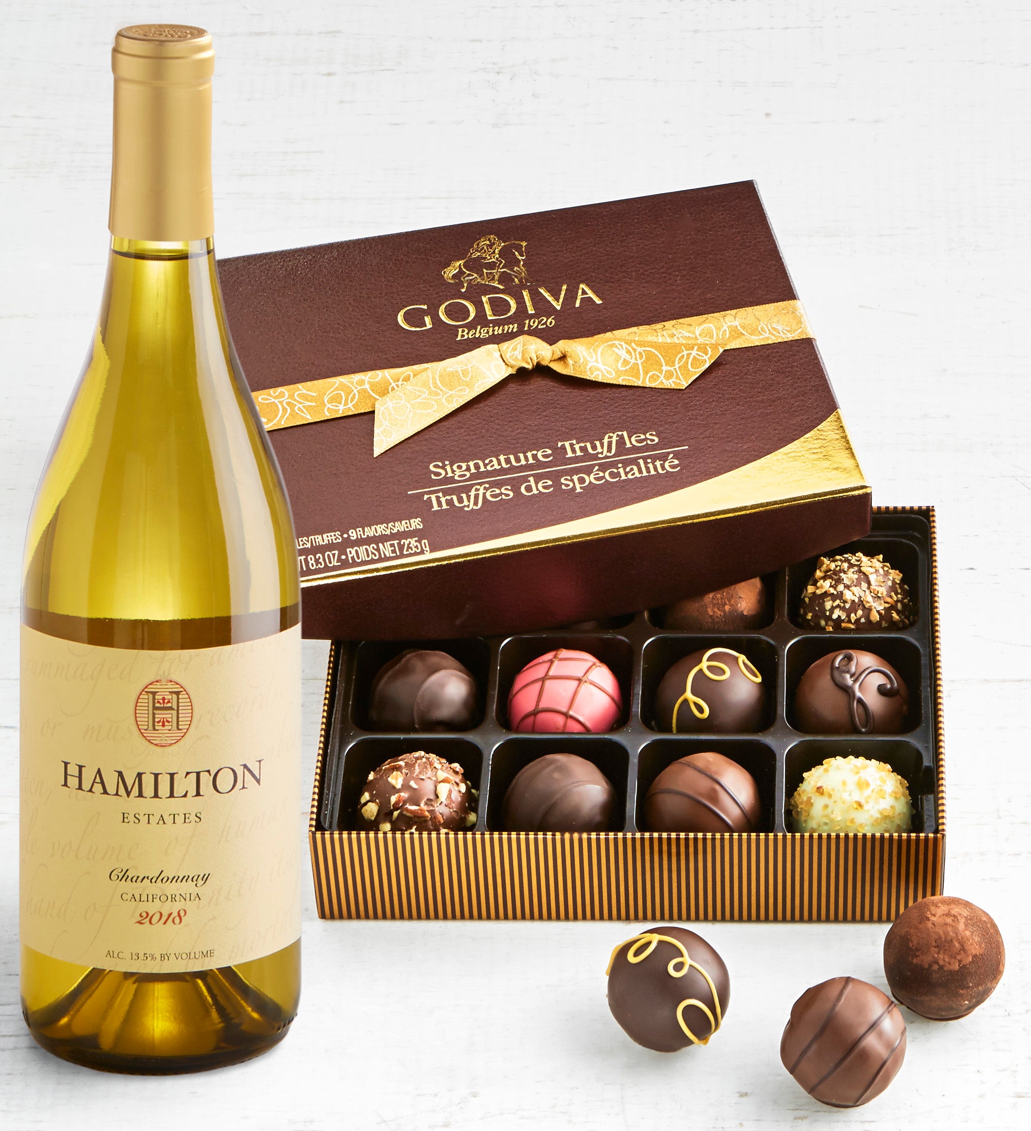 Godiva Signature Truffles w/Hamilton 2018 Chardonnay